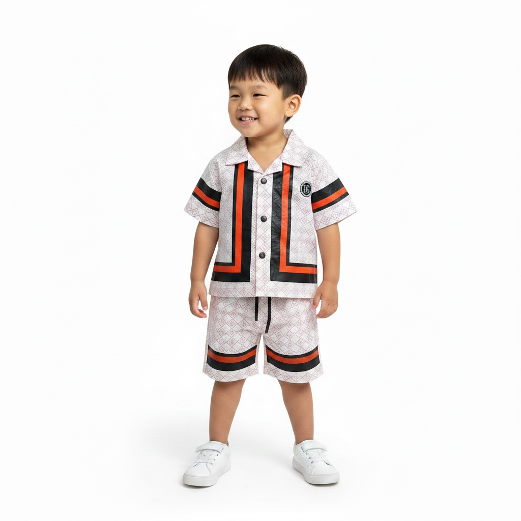 Baby Boy Classic Cord-Set | Printed Inner T-Shirt (3-Piece)