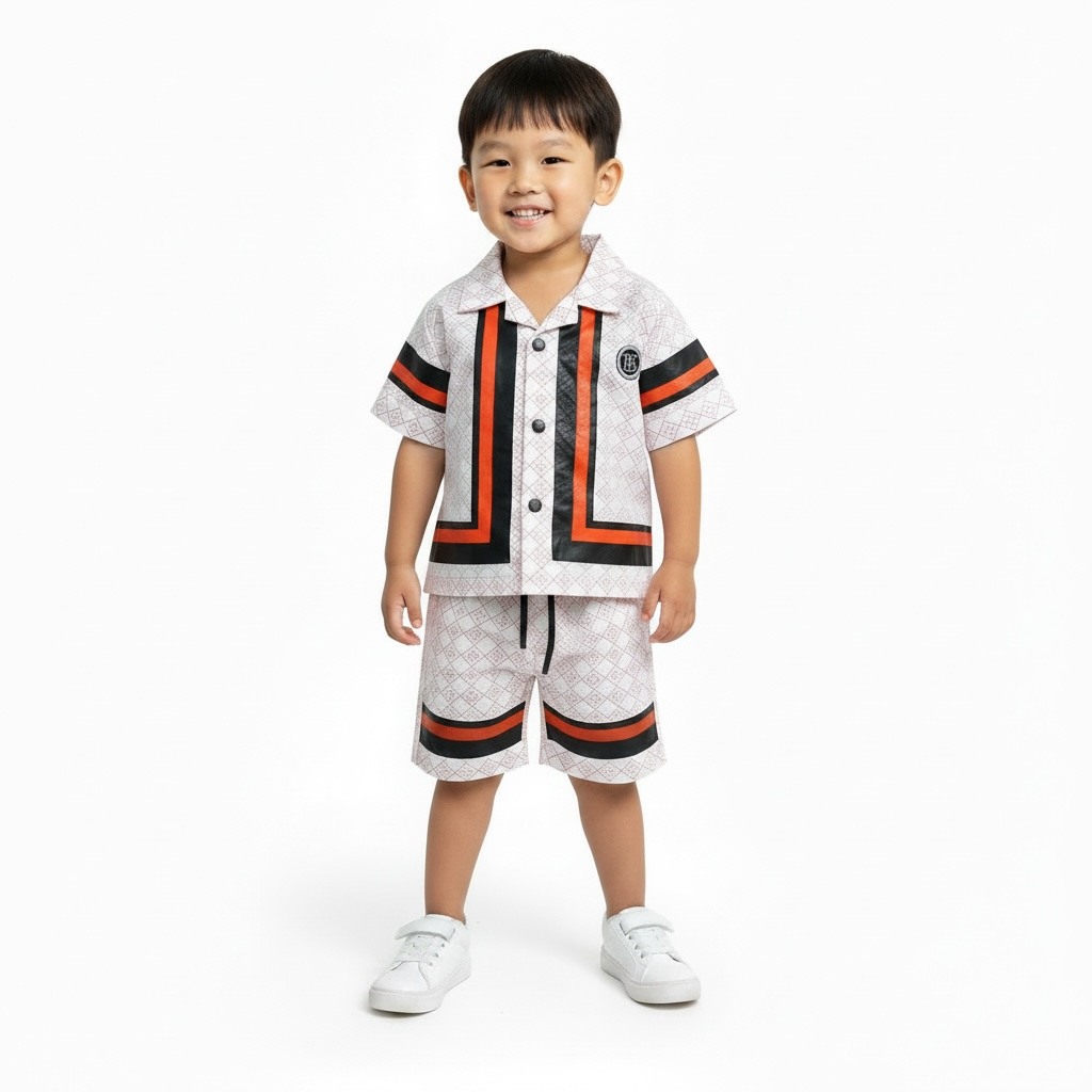 Baby Boy Classic Cord-Set | Printed Inner T-Shirt (3-Piece)