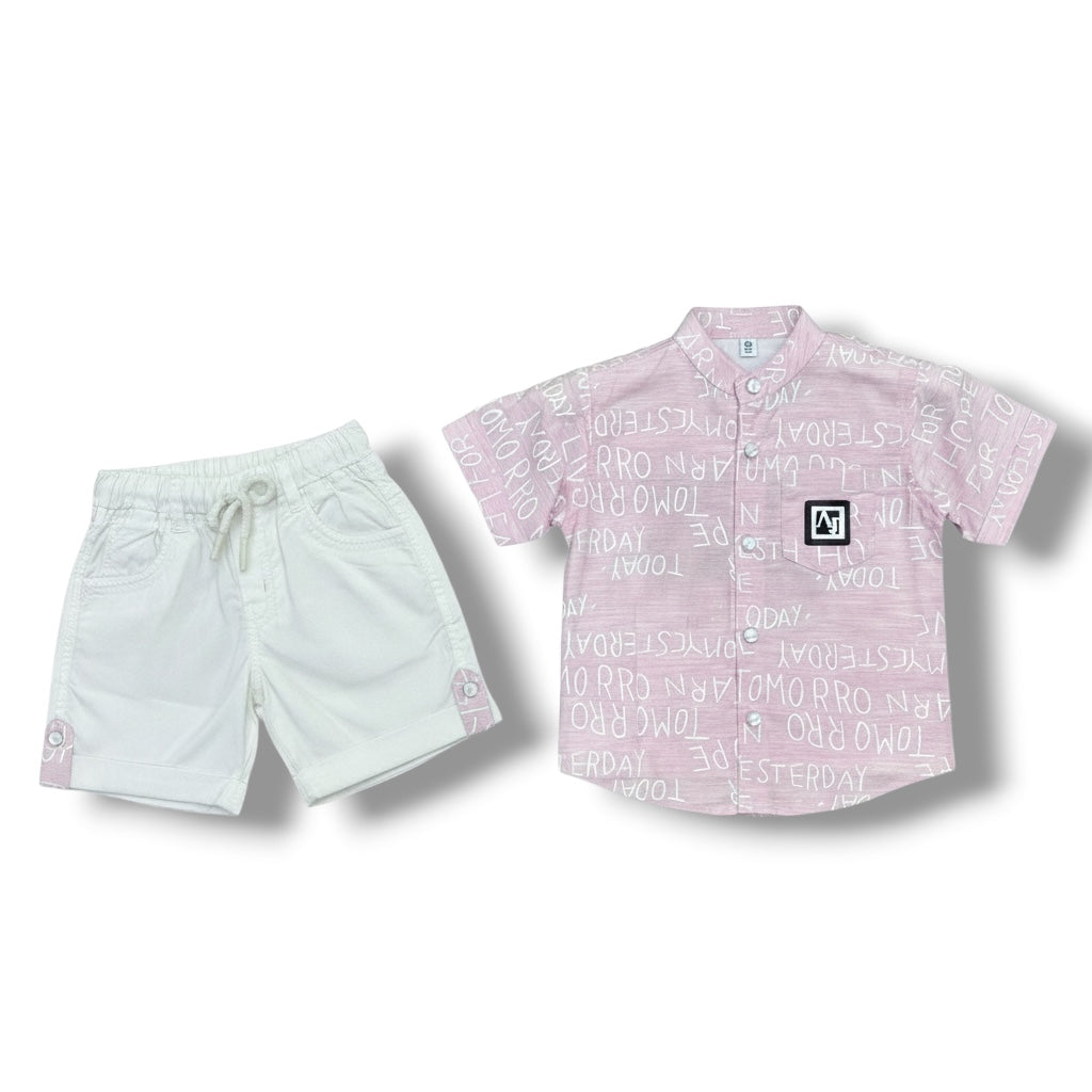 Baby Boy Cotton Summer Set | Printed Inner T-Shirt (3-Piece)