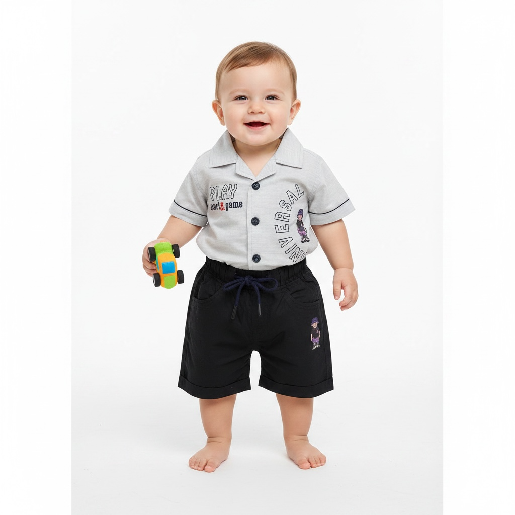 Baby Boy Universal Sunmer Set | Printed Inner T-Shirt (3-Piece)