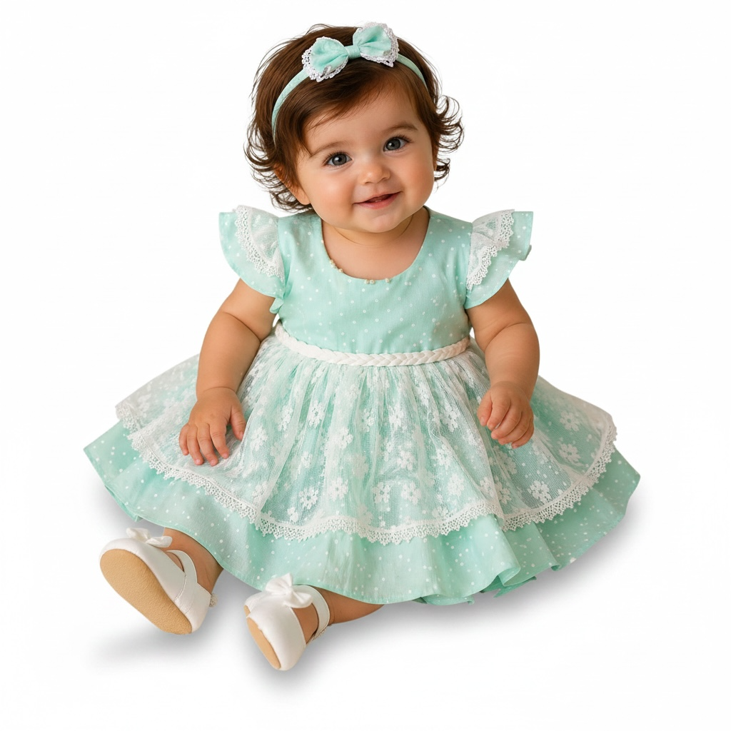 Baby Girl Soft Cotton Dots Frock | Printed Panties