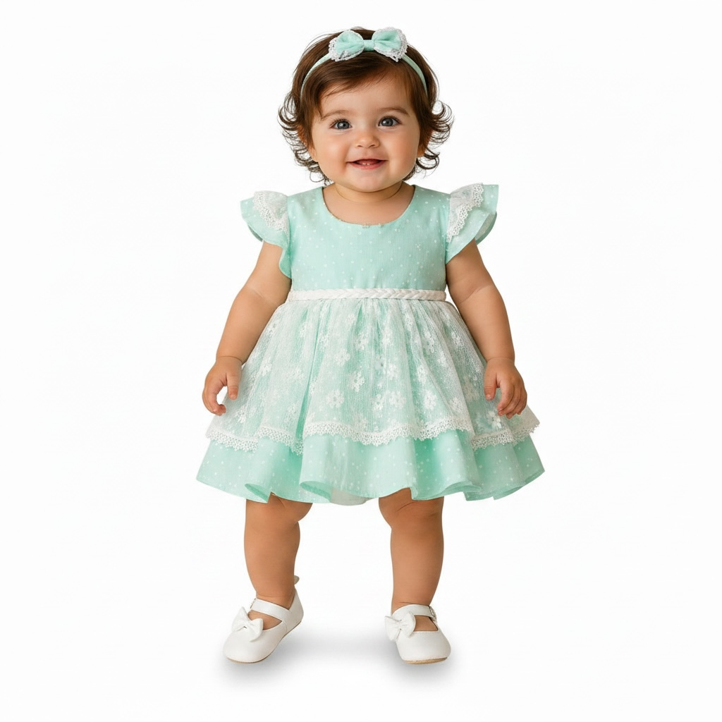 Baby Girl Soft Cotton Dots Frock | Printed Panties