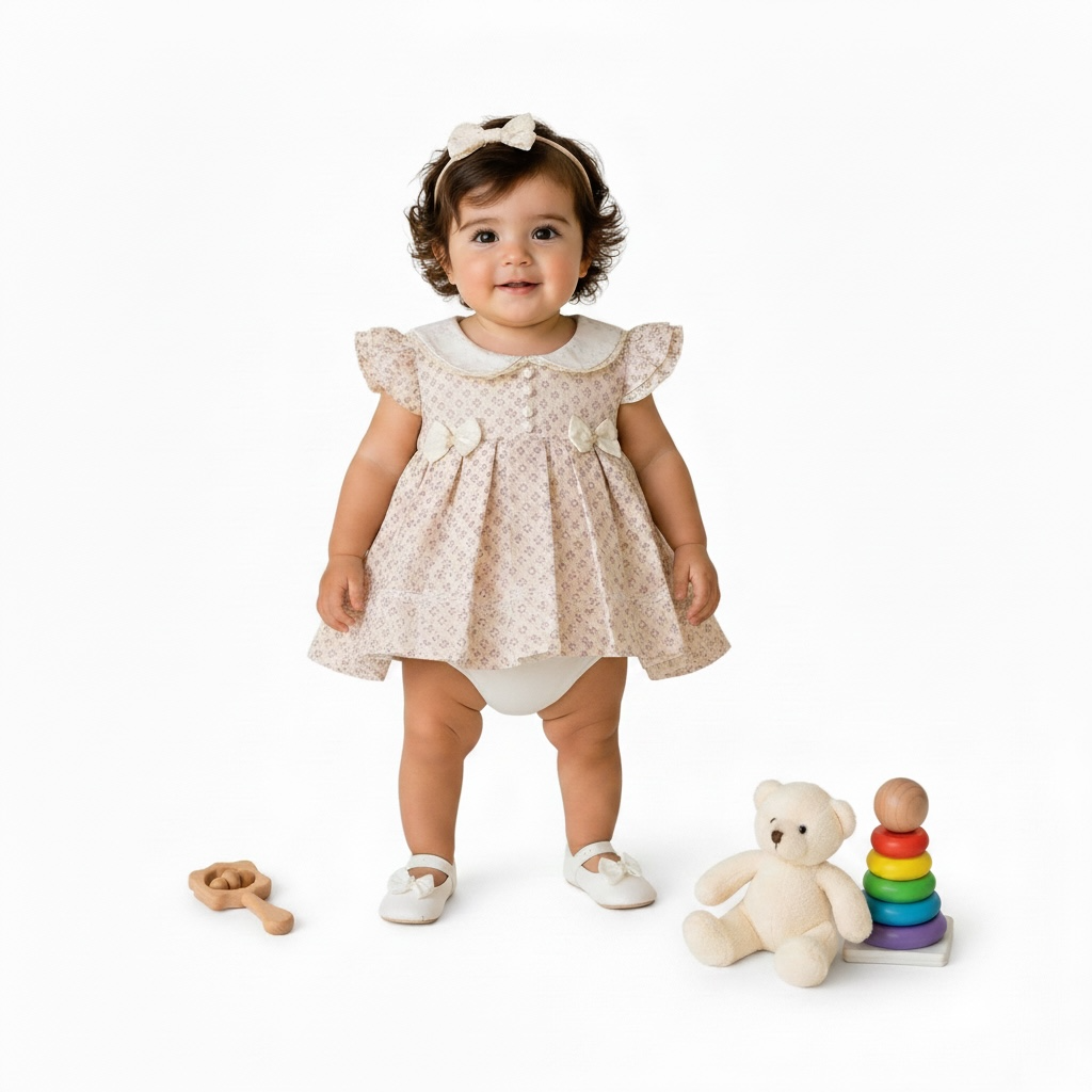 Baby Girl Cotton Plating Frock  Panties (2-Piece)