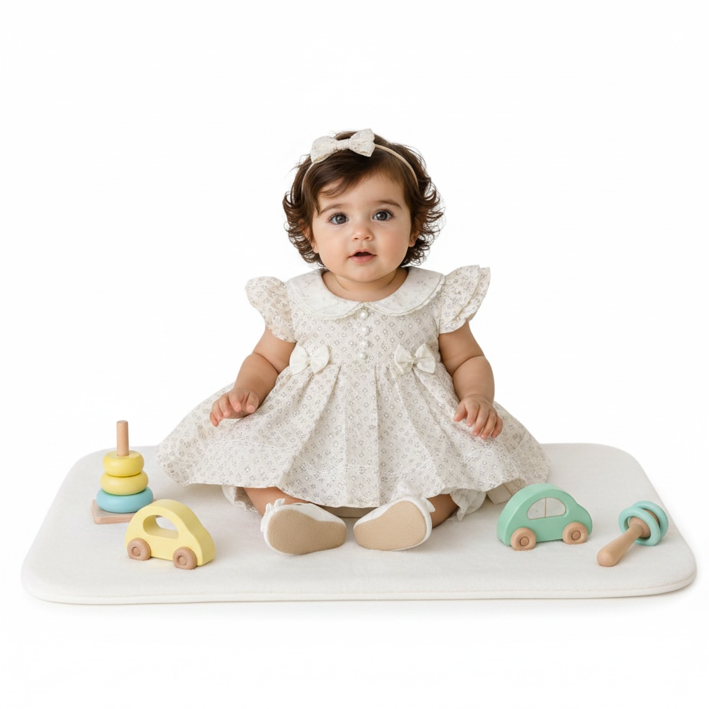 Baby Girl Cotton Plating Frock  Panties (2-Piece)