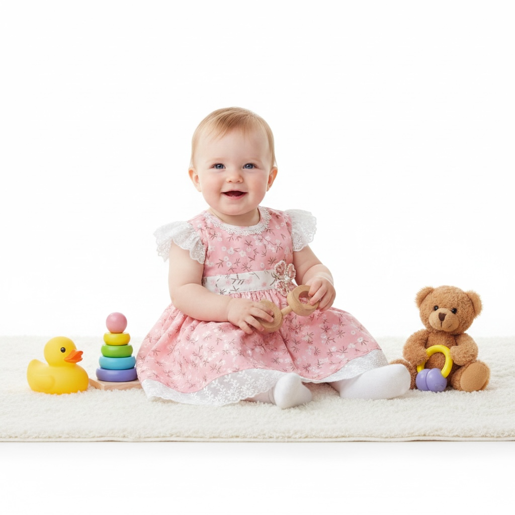 Baby Girl Cotton Petal Frock Printed Panties