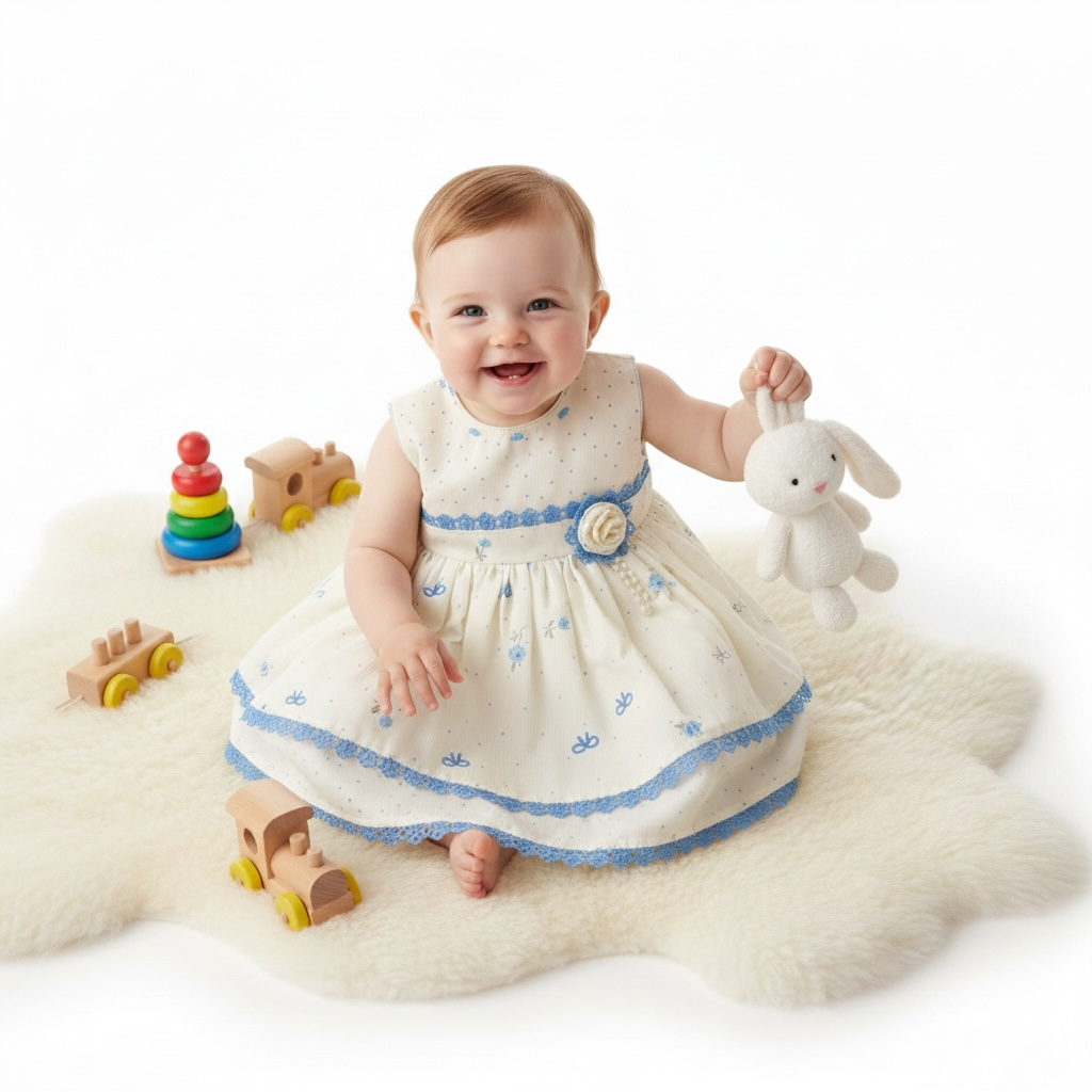 Baby Girl Cotton Charm Frock Printed Panties