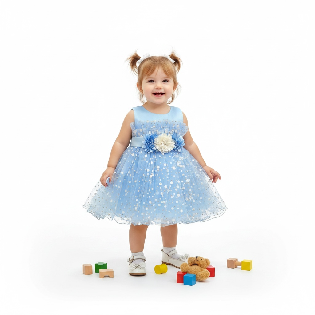 Baby Girl Dots Printed Light Frock  Inner and Tights
