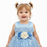 Baby Girl Dots Printed Light Frock  Inner and Tights