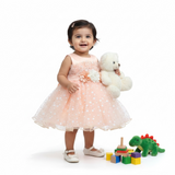 Baby Girl Dots Printed Light Frock  Inner and Tights