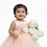 Baby Girl Dots Printed Light Frock  Inner and Tights