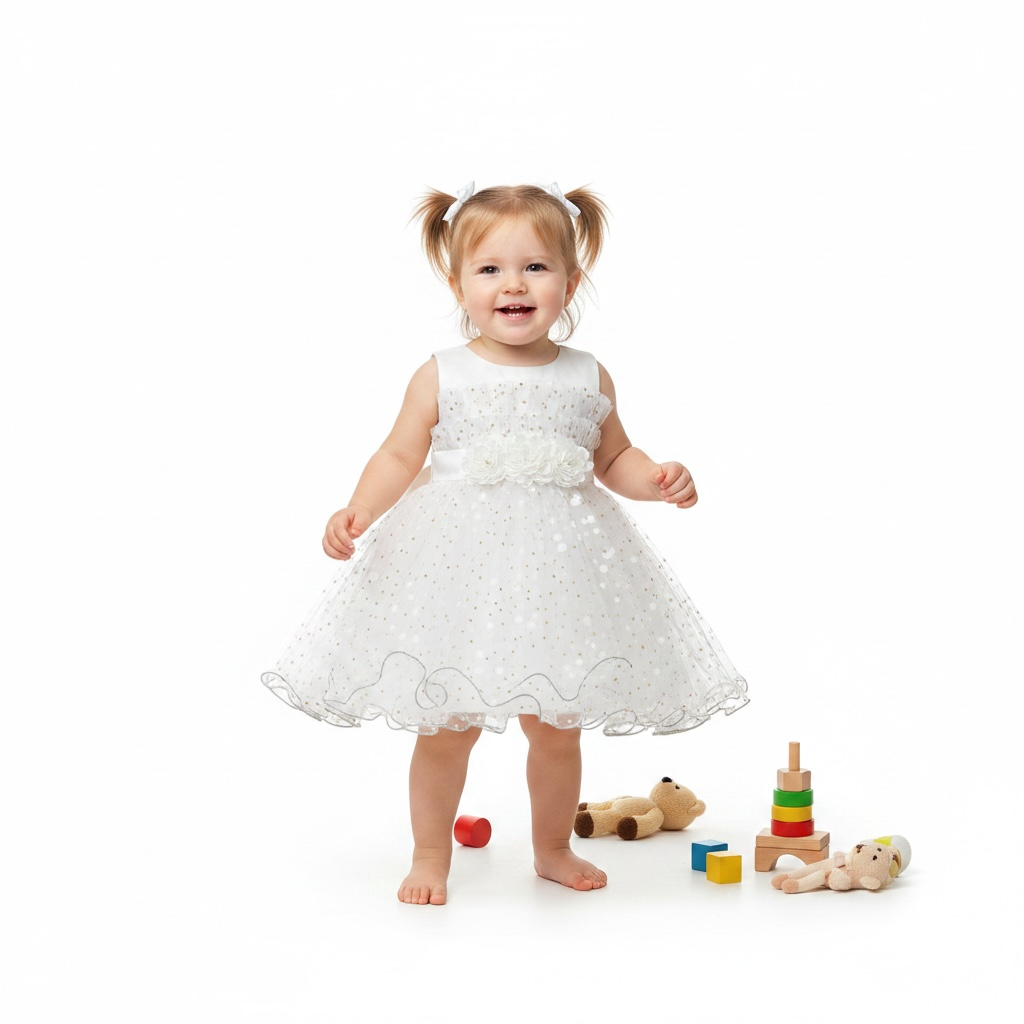 Baby Girl Dots Printed Light Frock  Inner and Tights