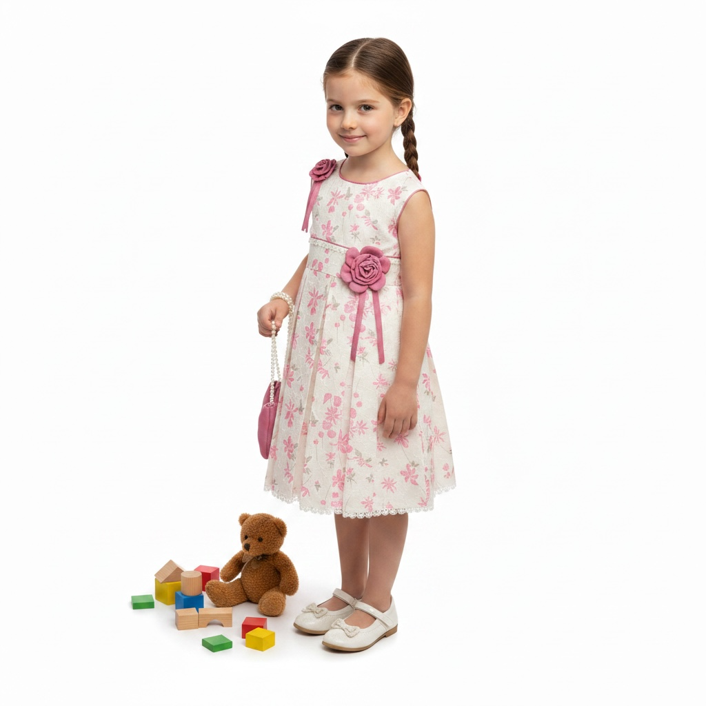 Girls Summer Printed Frock Printed Tights