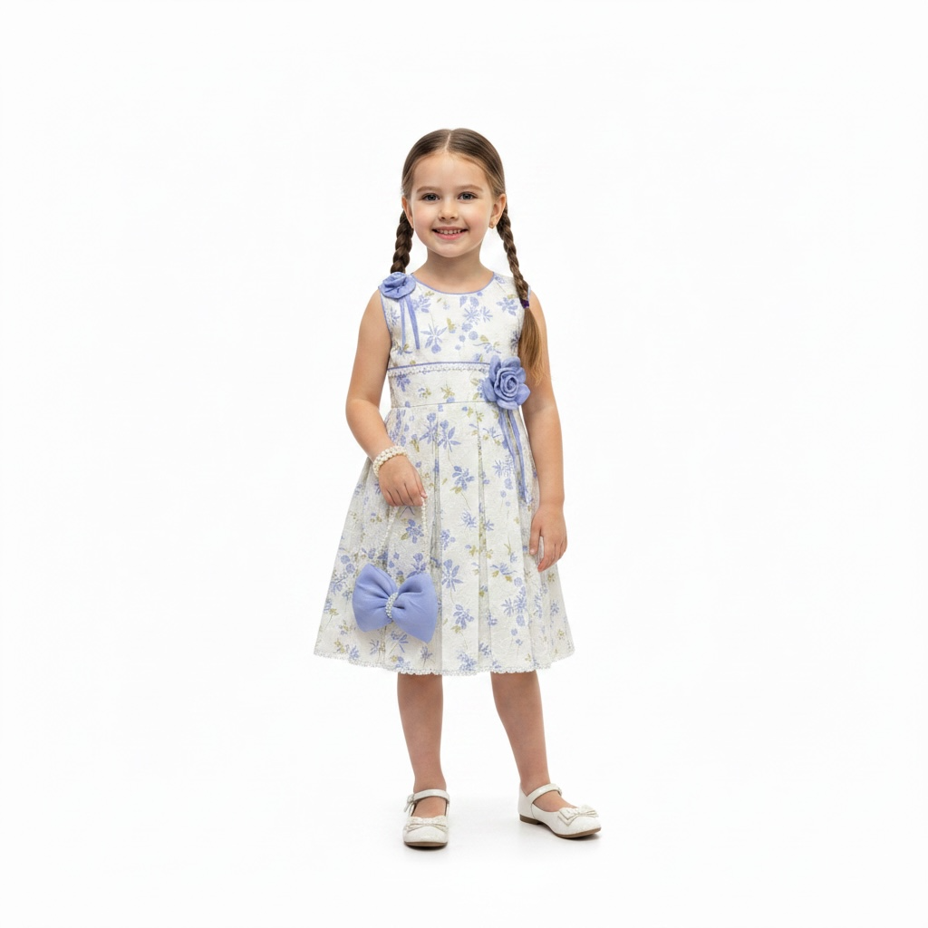Girls Summer Printed Frock Printed Tights