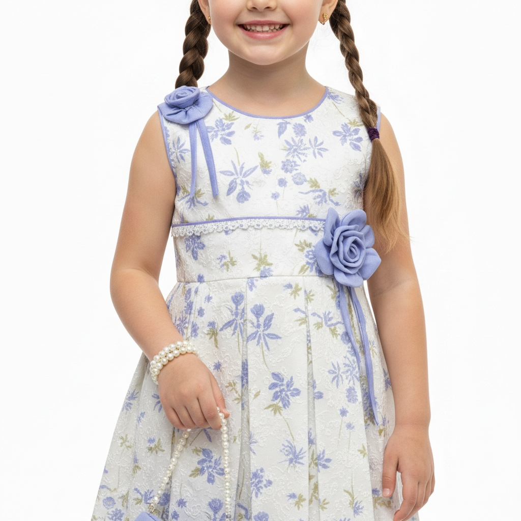 Girls Summer Printed Frock Printed Tights
