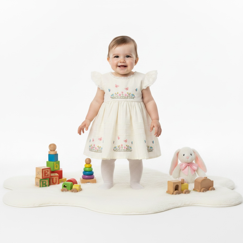 Baby Girl Cotton Butterfly Frock  Printed Panties