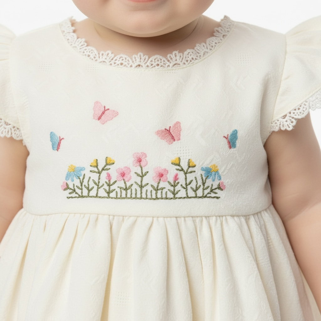 Baby Girl Cotton Butterfly Frock  Printed Panties