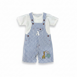 Baby Boy Stripe Romper Set  Printed Inner (2-Piece)