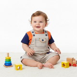 Baby Boy Orange Cotton Romper Set  Printed Inner (2-Piece)