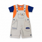 Baby Boy Orange Cotton Romper Set  Printed Inner (2-Piece)