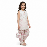 Embroided Shirt Printed Shalwar Set (3-Piece)  Sleeves Attached