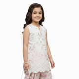Embroided Shirt Printed Shalwar Set (3-Piece)  Sleeves Attached