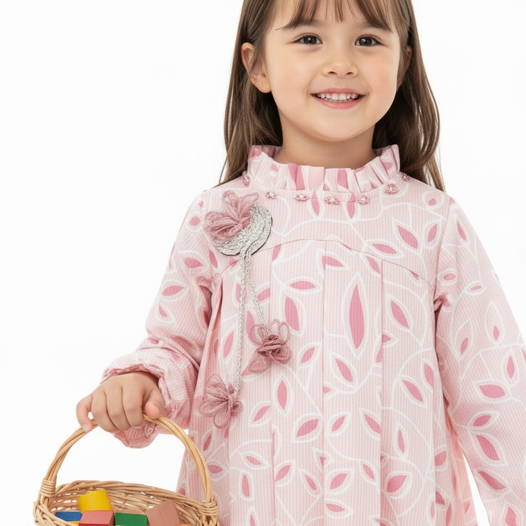 Floral Fancy Platted Co-Ord Set (3-Piece)