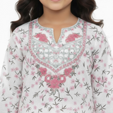 Embroided Neck Flapper Co-Ord Set (3-Piece)