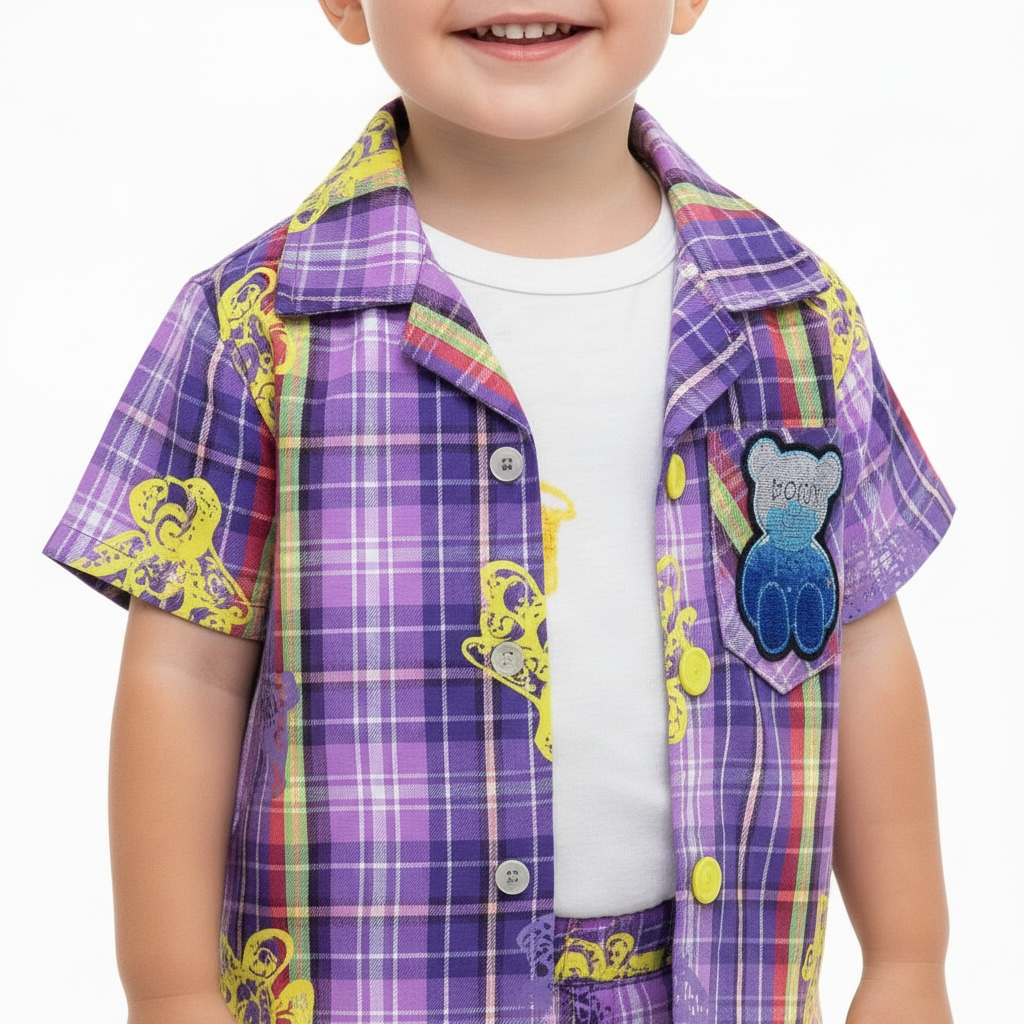 Baby Boy Cool Summer Co-Ord Set  Printed Inner (3-Piece)