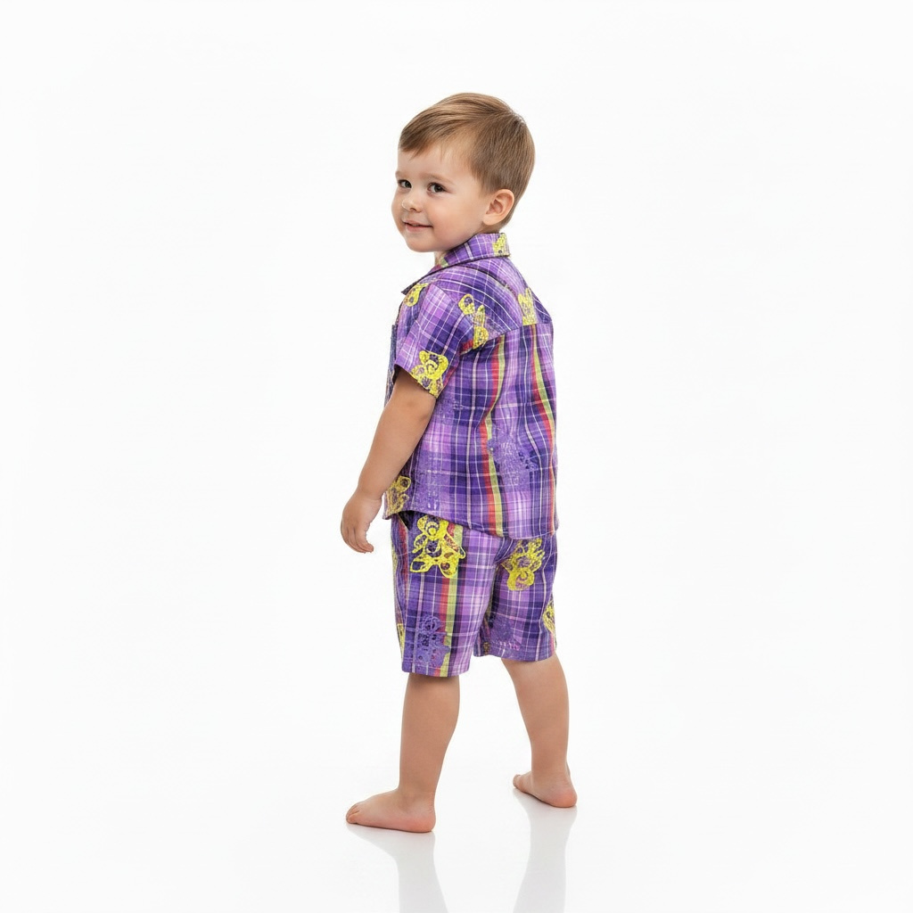 Baby Boy Cool Summer Co-Ord Set  Printed Inner (3-Piece)