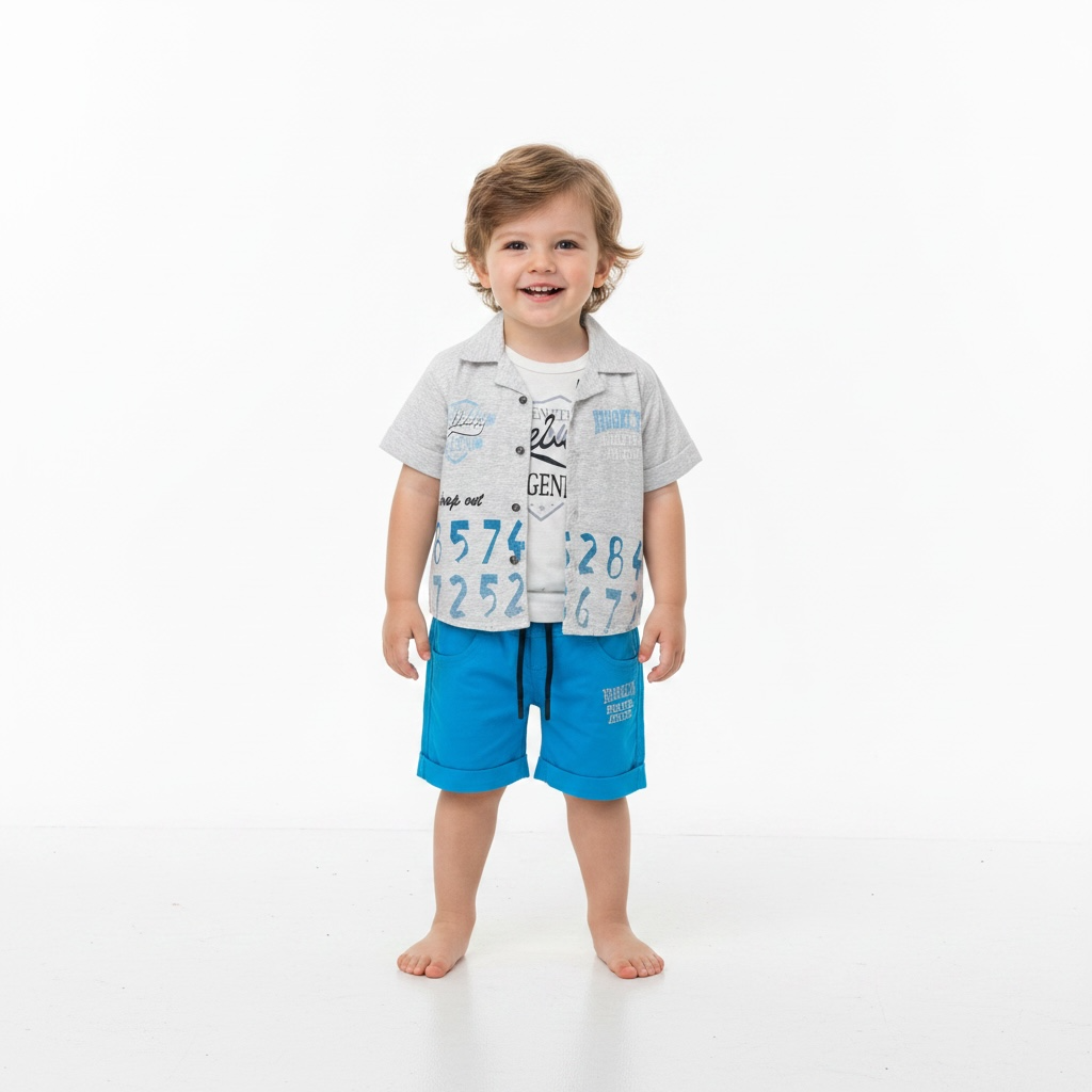 Baby Boy Summer Set  Printed Inner (3-Piece)