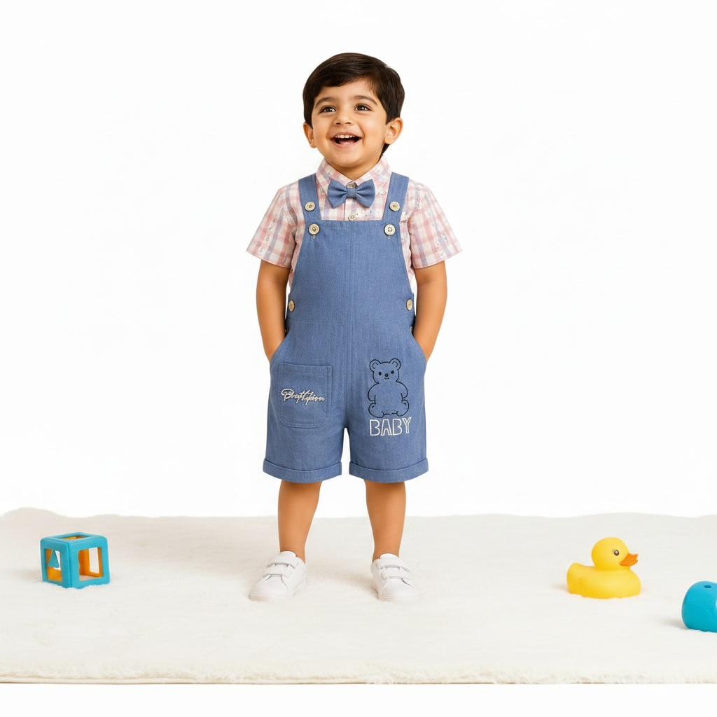 Baby Boy Denim Romper set