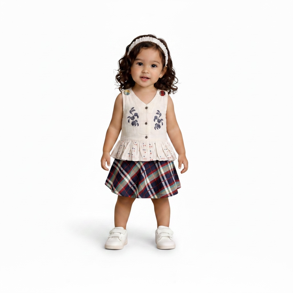 Baby Girls Summer Cotton Skirt Suit | 3 Piece