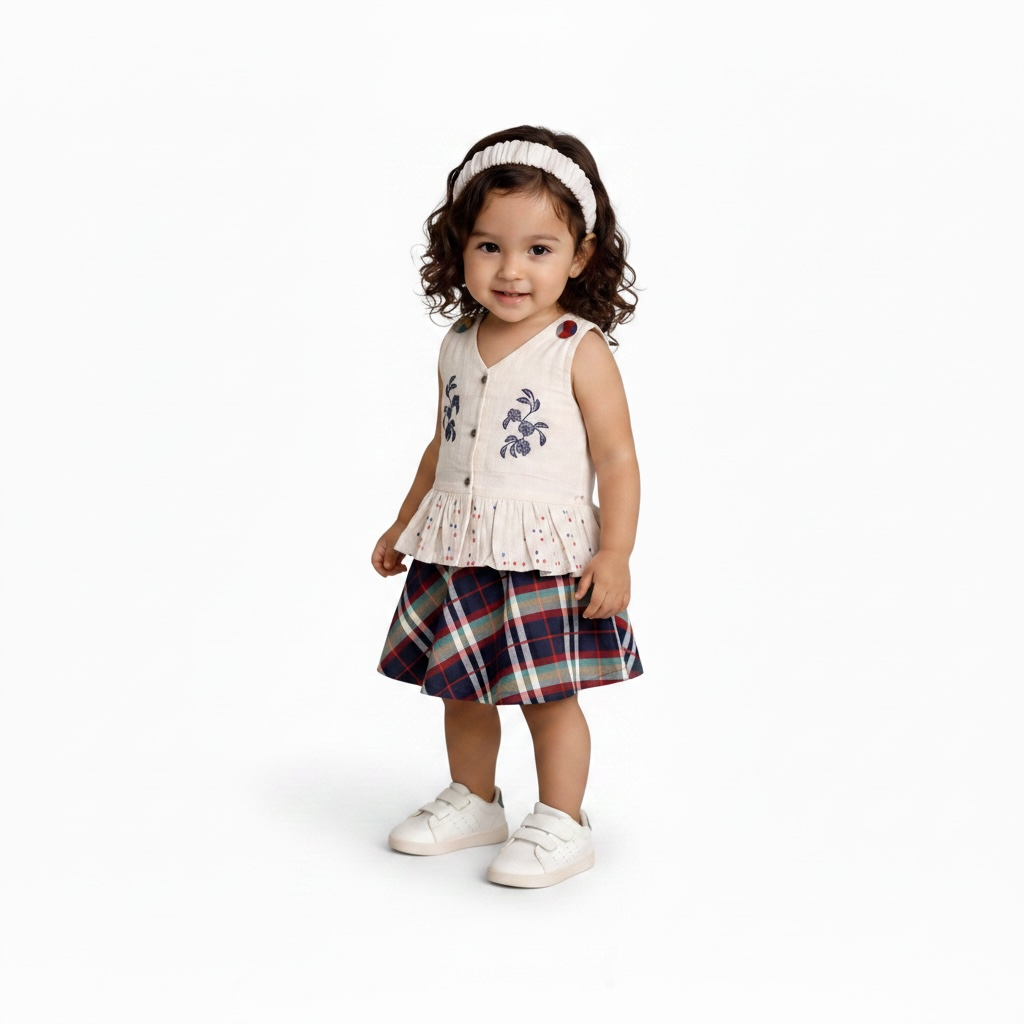 Baby Girls Summer Cotton Skirt Suit | 3 Piece