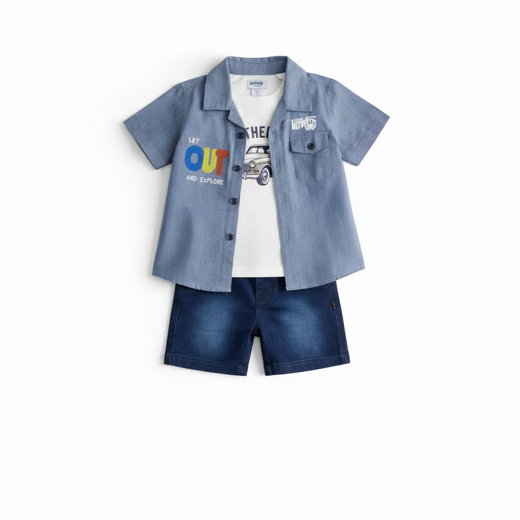 Baby Boys Denim Trio Set | 3 Piece