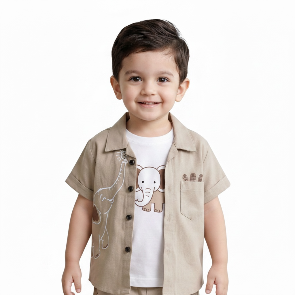Baby Boys Beige Summer Suit | 3 Piece