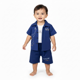 Baby Boys Navy Blue Summer Suit | 3 Piece