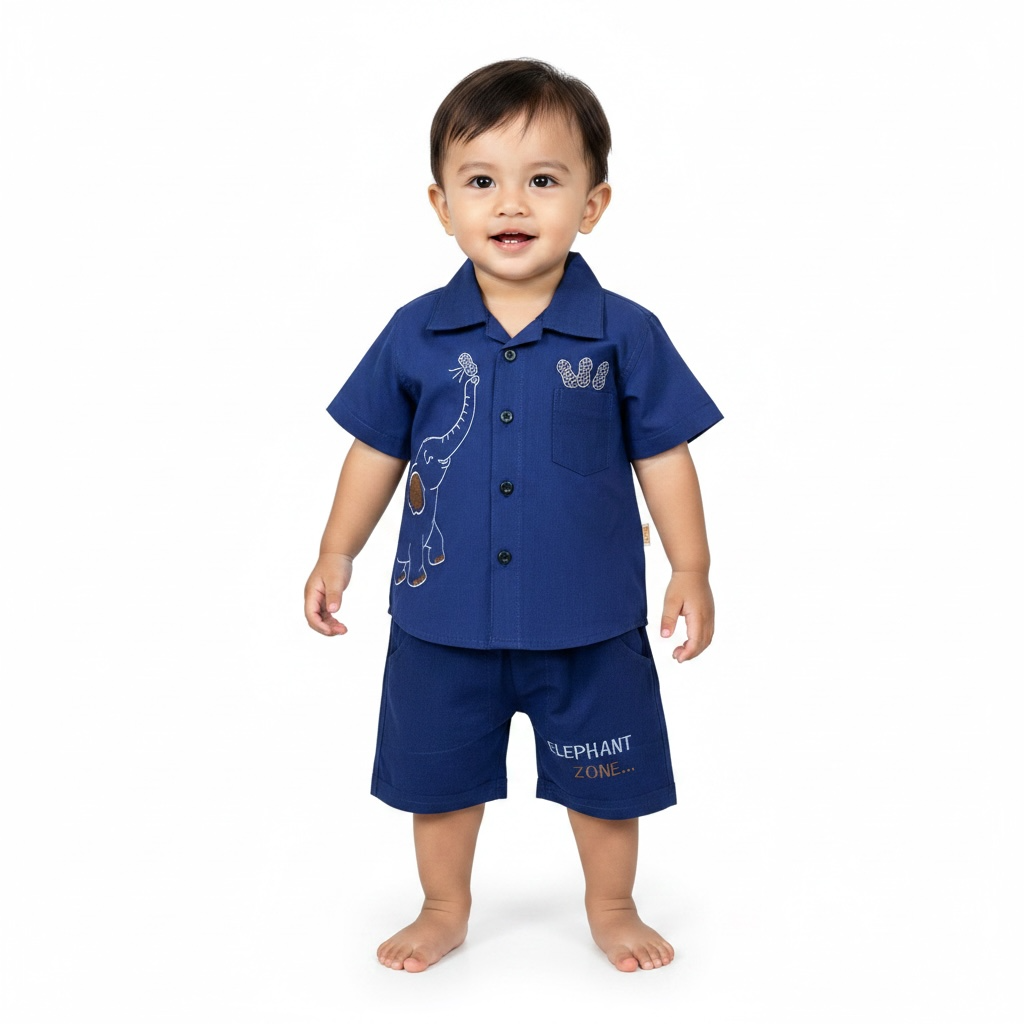Baby Boys Navy Blue Summer Suit | 3 Piece