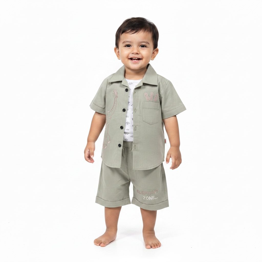 Baby Boys Light Green Summer Suit | 3 Piece