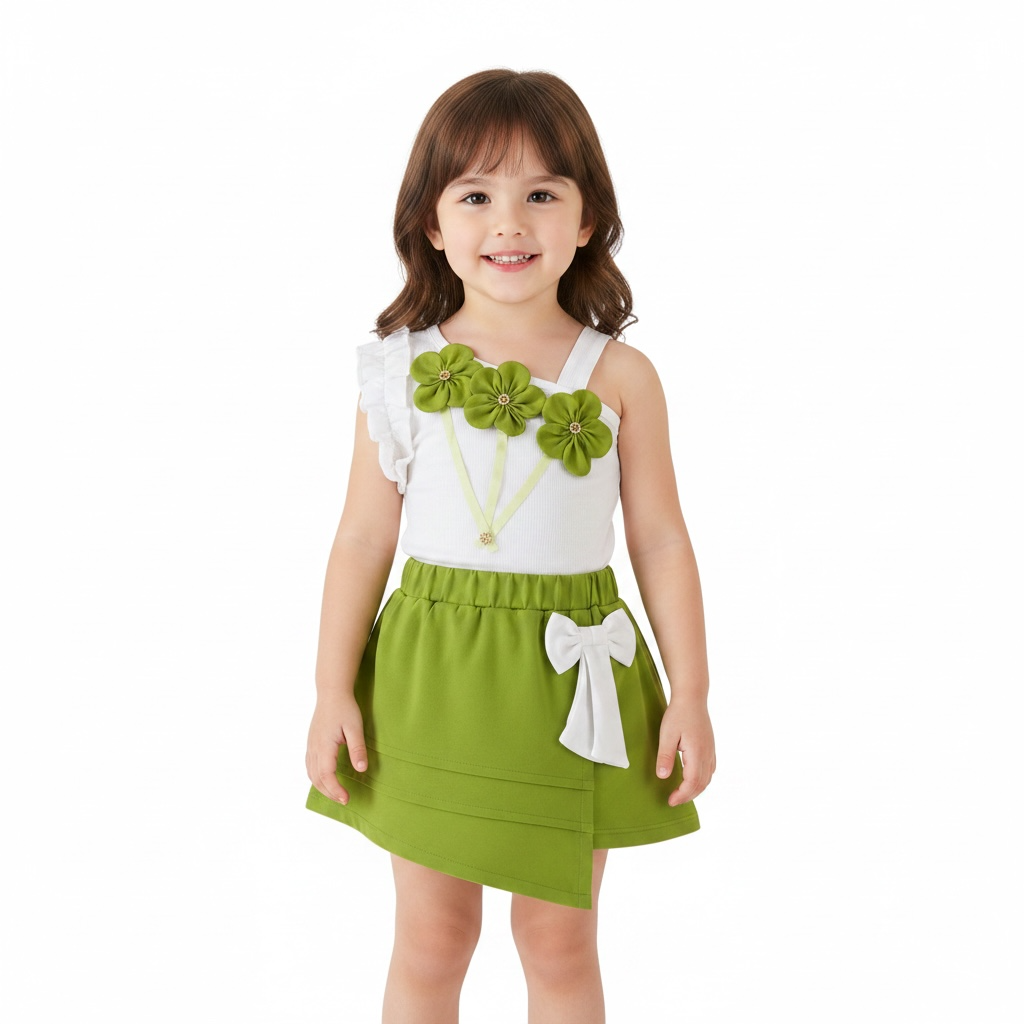 Baby Girls 14 August Special Skirt Outfit | 2 piece