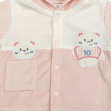 Pack of 2 – Baby Winter Outfit Set | 3-Piece Jacket, Pyjama & Cap | Pink & White