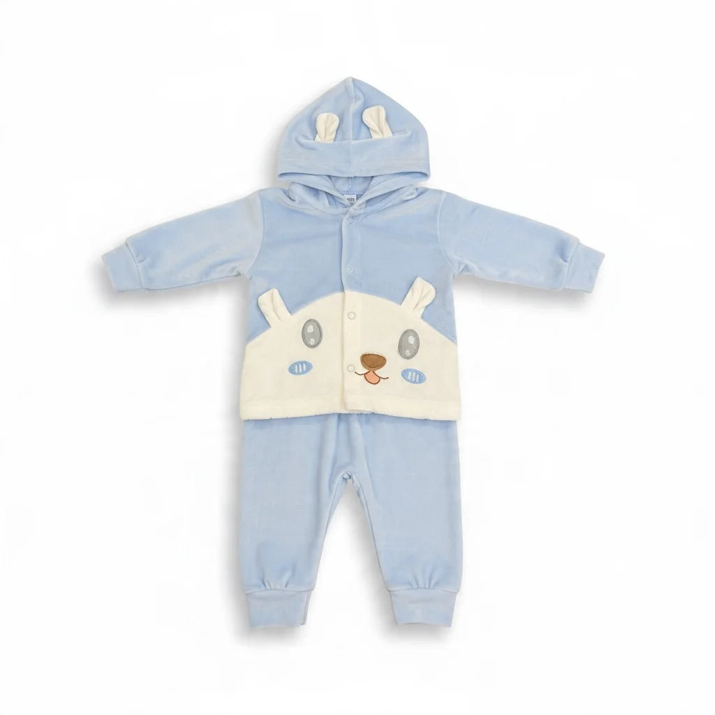 Pack of 2 – Baby Winter Outfit Set | 3-Piece Jacket, Pyjama & Cap | Pink & White