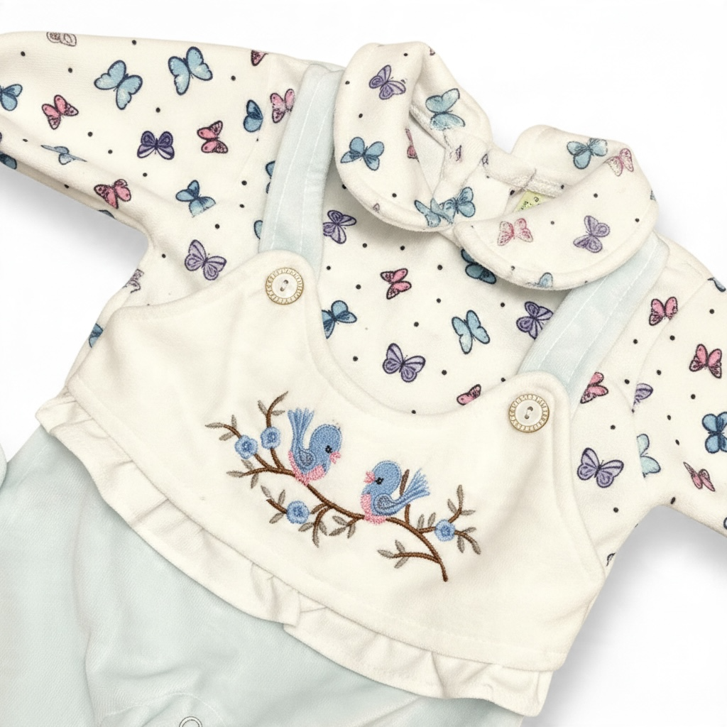 Newborn Baby Winter Romper with Cute Butterfly Print