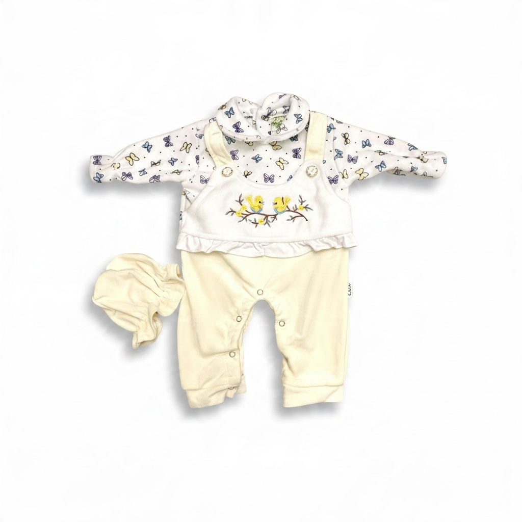 Newborn Baby Winter Romper with Cute Butterfly Print