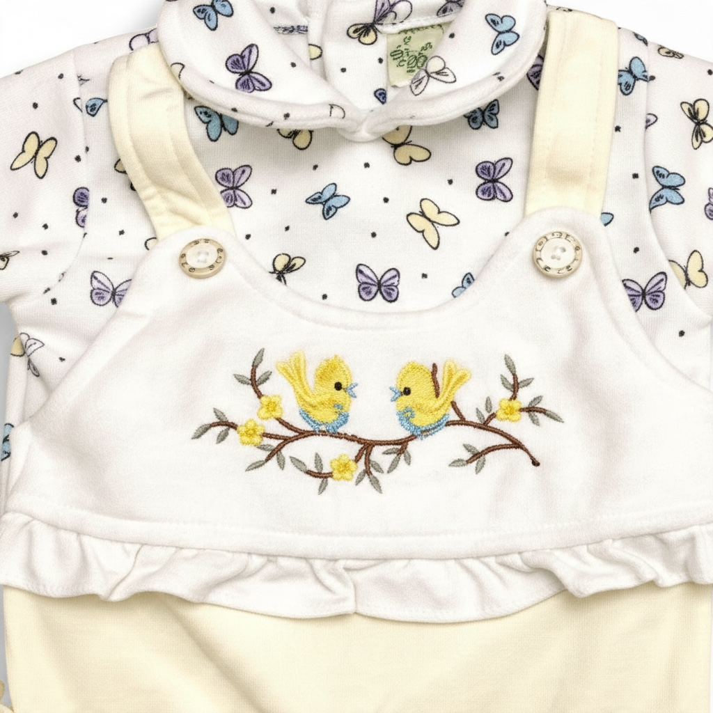 Newborn Baby Winter Romper with Cute Butterfly Print