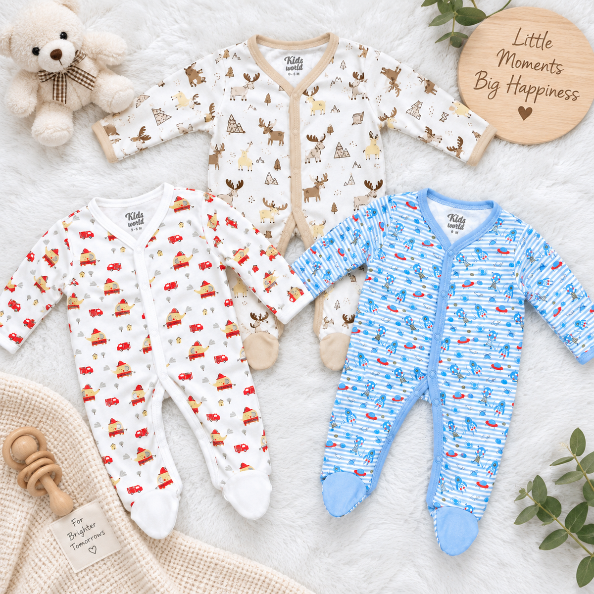 Pack of 3 – Newborn Baby Boys & Girls Rompers | Get 3 for Rs. 999/- Only