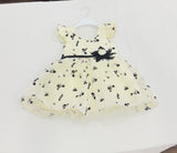 ✨ Baby Girl Black Flocking Frock, Inner & Tights Set (3-Piece) ✨